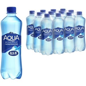 Вода питьевая Aqua Minerale газированная, ПЭТ, 12 шт. по 0.5 л