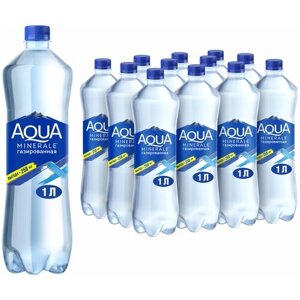 Вода питьевая Aqua Minerale газированная, ПЭТ, 12 шт. по 1 л