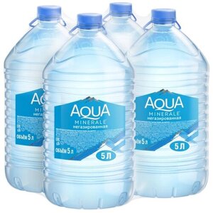 Вода питьевая Aqua Minerale негазированная, ПЭТ, лимон, 4 шт. по 5 л