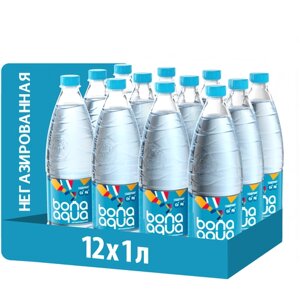 Вода питьевая Bon Aqua негазированная, ПЭТ, без вкуса, 12 шт. по 1 л