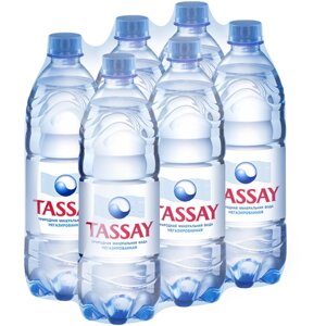 Вода питьевая TASSAY негазированная, ПЭТ, без вкуса, 6 шт. по 1 л