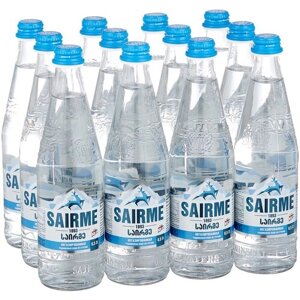 Вода родниковая питьевая Sairme Springs негазированная, стекло, без вкуса, 12 шт. по 0.5 л