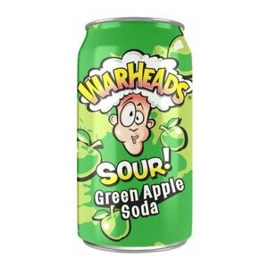WarHeads Sour Green Apple Soda напиток газированный США - 0,355 л.