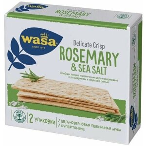 Wasa Хлебцы пшеничные тонкие Delicate Crisp Rosemary & Sea Salt с розмарином и морской солью, 190 г, 6 шт