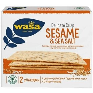Wasa Хлебцы пшеничные тонкие Delicate Crisp Sesame & Sea Salt с кунжутом и морской солью, 190 г, 10 шт