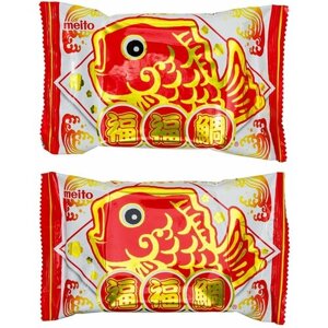 Японское вафельное печенье "Рыбки" крем сода (2 шутки в наборе), Meito Sangyo Co, Ltd, Япония