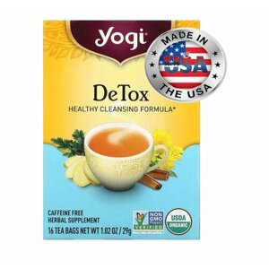 Yogi Tea, Detox, без кофеина, 16 чайных пакетиков, 29 г