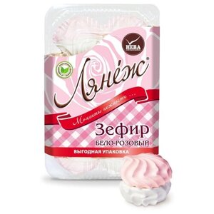 Зефир Лянеж бело-розовый, ванильный, клубника, 420 г