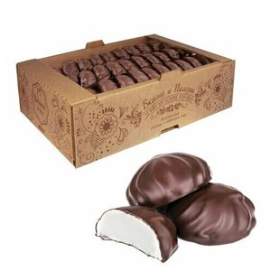 Зефир яшкино "Ванильный" в шоколадной глазури, 1000 г, картонная коробка, КЗ110