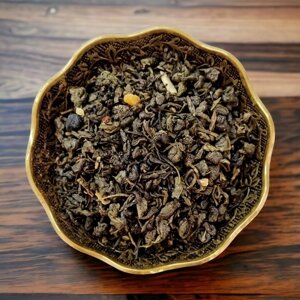 Зелены чай Винтаж Вишневая карамель листовой ароматизированный 50 грамм
