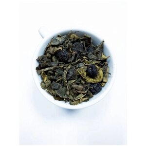 Зеленый чай Черника - BLUEBERRY Премиум (Зеленый цейлонский чай стандарта ОРА, кусочки натуральной черники) 250 гр.