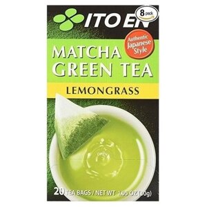 Зеленый чай Itoen Matcha Green Tea в пирамидках, китайский лимонник, лемонграсс, 20 пак.