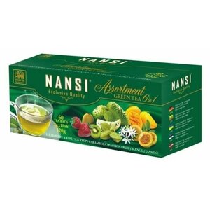 Зелёный фруктовый чай " нанси " 60 пак 6 видов*10пак