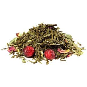 Зеленый листовой чай с добавками Gutenberg Брусника Premium 500 г.