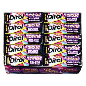 Жевательная резинка Dirol Cadbury Colors Фруктовый рандом, без сахара, 13,6 г, 30 шт. в уп.