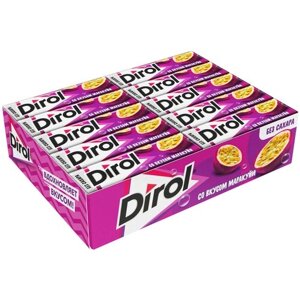 Жевательная резинка Dirol Cadbury Маракуйя без сахара, 13.6 г, 30 шт. в уп.