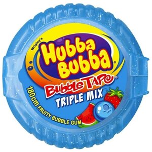 Жевательная резинка Hubba Bubba Mega Long Mix Fruits тройной вкус клубника-черника-арбуз, 56 гр
