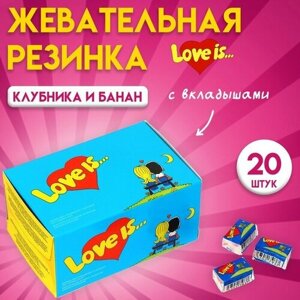 Жевательная резинка Love is, Банан клубника, 4.2 г, 20 шт