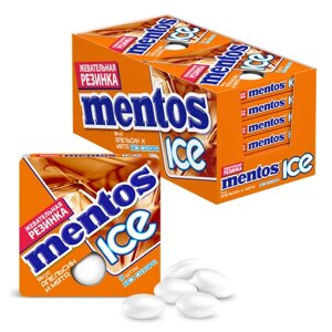 Жевательная резинка Mentos ICE вкус Апельсин, 12 шт по 12,9 г