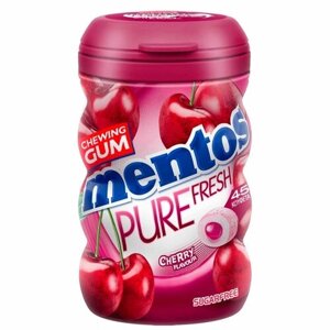 Жевательная резинка Mentos Pure Fresh Cherry со вкусом вишни (без сахара) (Ирландия), 97 г