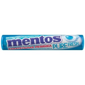 Жевательная резинка MENTOS Pure Fresh (Ментос) Ролл Свежая Мята", 15,5 г, 87545, 48 шт.