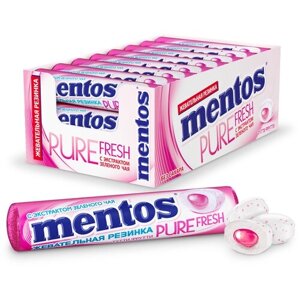 Жевательная резинка MENTOS Pure Fresh Тутти Фрутти 15,5 г, 24 шт. в уп.