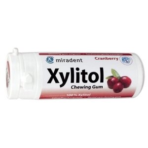 Жевательная резинка miradent Xylitol Chewing Gum Клюква, без сахара 30 шт.