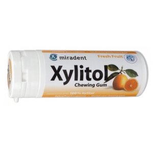 Жевательная резинка miradent Xylitol Chewing Gum Свежие фрукты, без сахара 30 шт., 30 шт. в уп.