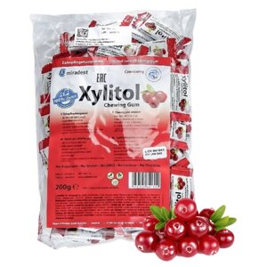 Жевательная резинка Miradent Xylitol со вкусом клюквы, 100х2 шт