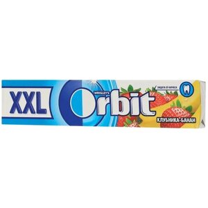 Жевательная резинка ORBIT (Орбит) XXL "Клубника-банан", 15 подушечек, 20,4 г, 46146632