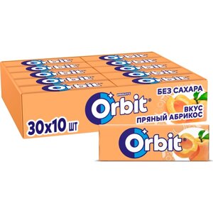 Жевательная резинка Orbit White Сочный абрикос, без сахара, 30 пачек по 13,6 г