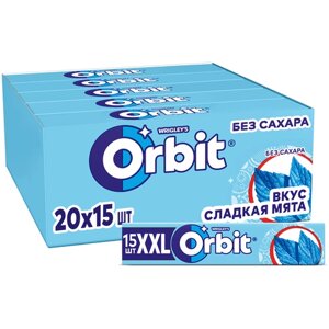 Жевательная резинка Orbit XXL Сладкая мята без сахара, по 20.4 г, 20 шт. в уп.
