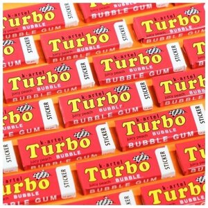 Жевательная резинка Turbo со вкусом персика с наклейкой, 14 г