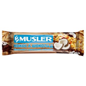 Злаковый батончик Musler в шоколадной глазури Кокос и шоколад