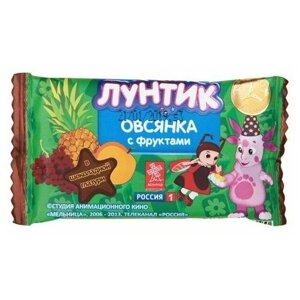 Злаковый батончик Виталад Лунтик Овсянка с фруктами в шоколадной глазури