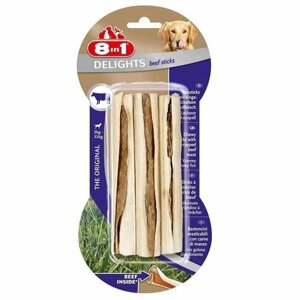 8IN1 для собак лакомство DELIGHTS Beef палочки с говядиной для мелких и средних пород 13см