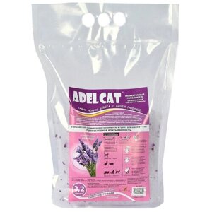 ADEL CAT наполнитель силикагелевый для туалета кошек с пурпурными гранулами и ароматом лаванды (3,2 л)