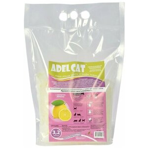 ADEL CAT наполнитель силикагелевый для туалета кошек с желтыми гранулами и ароматом лимона (3,2 л)