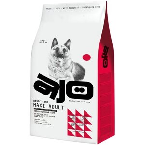 AJO Dog Maxi Adult Сухой полнорационный корм с гречкой для взрослых собак крупных пород, 12 кг