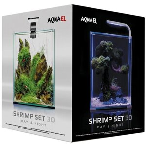 Аквариум AquaEl Shrimp set Smart LED Day/Night 30 л - с набором оборудования, белый