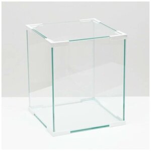 Аквариум Куб белый уголок, покровное стекло, 50л, 35 x 35 x 40 см