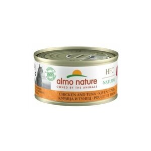Almo Nature (консервы) консервы для кошек, с курицей и тунцом, 75% мяса, 70 г. (24 шт)