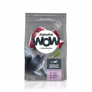 ALPHAPET WOW сухой корм для кошек стерилизованных 1,5 кг