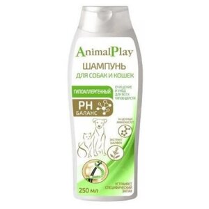 Animal Play Шампунь Гипоаллергенный с аминокислотами и экстрактом шалфея, для собак и кошек, 250мл
