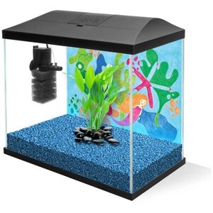 Aquael аквариум LEDDY MINI 35 черный / 19л прямой, 35х18х30см