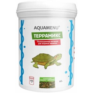 AQUAMENU Террамикс для водных черепах плавающие гранулы и гаммарус 250мл