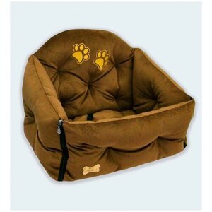 Автокресло-лежак для собак и кошек Melenni Стандарт Лапы 4(2.510), 50x45x40(высота спинки)x21(высота бортов), см; Вес: 1600 гр