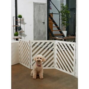 Барьер загородка для собак . Ограждение для собак. Высота 58 см ширина 150 см. белый.