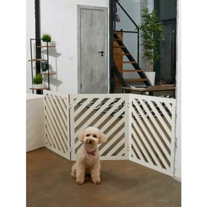 Барьер загородка для собак . Ограждение для собак. Высота 58 см ширина 150 см. Цвет белый.