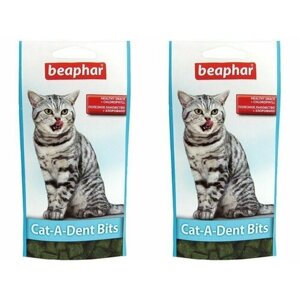 Beaphar Лакомство для кошек CAT-A-DENT BITS подушечки для чистки зубов, 35 г, 2 уп